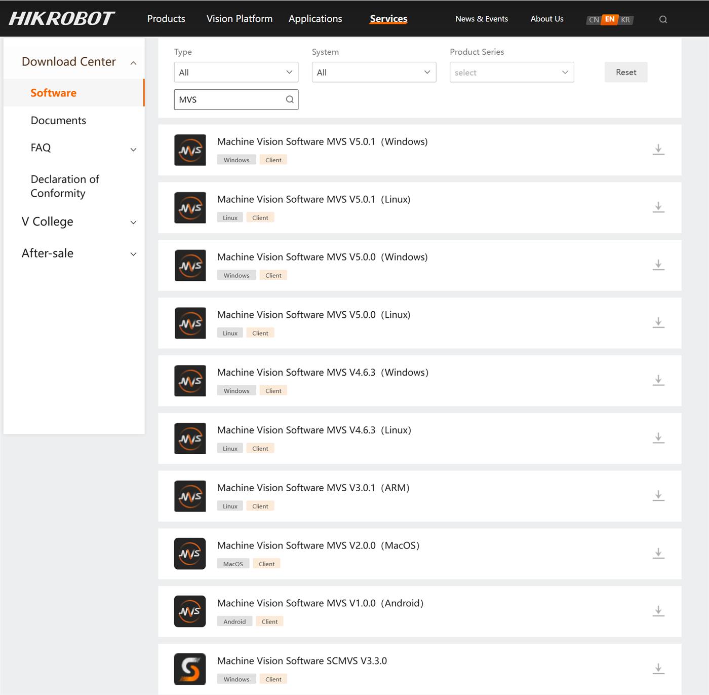 SCMVS download pagina
